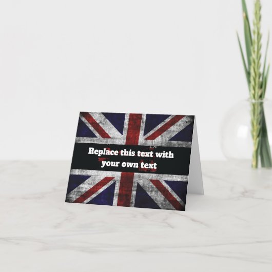 Add text on English flag Throw Pillow Bedankkaart (Voorkant)