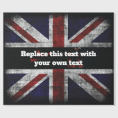 Add text on English flag Throw Pillow Cadeaupapier (Vlak)