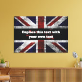 Add text on English flag Throw Pillow Canvas Afdruk (Insitu (Woonkamer))