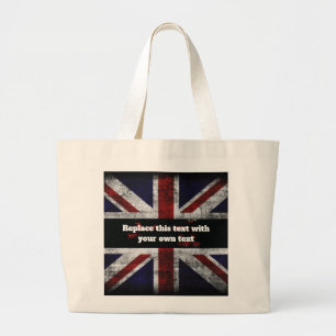 Add text on English flag Throw Pillow Grote Tote Bag