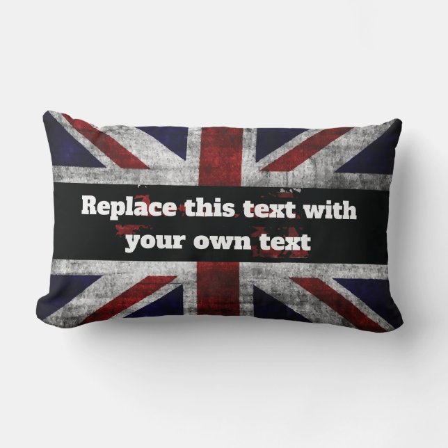 Add text on English flag Throw Pillow Kussen (Voorkant)