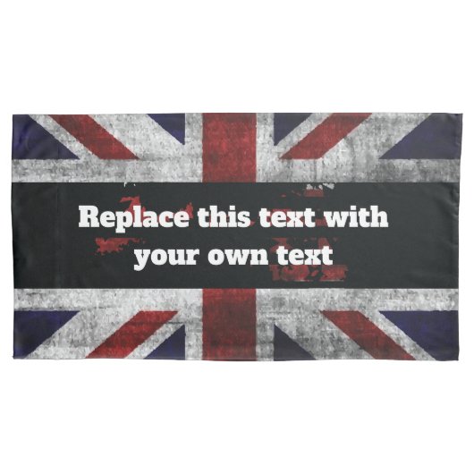 Add text on English flag Throw Pillow Kussensloop (Voorkant)