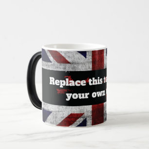 Add text on English flag Throw Pillow Magische Mok