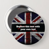 Add text on English flag Throw Pillow Ronde Button 4,0 Cm (Voorkant /achterkant)
