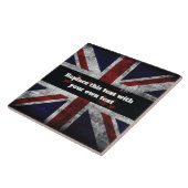 Add text on English flag Throw Pillow Tegeltje (Zijkant)