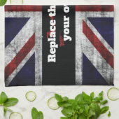 Add text on English flag Throw Pillow Theedoek (Gevouwen)