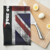 Add text on English flag Throw Pillow Theedoek (Quarter Fold)