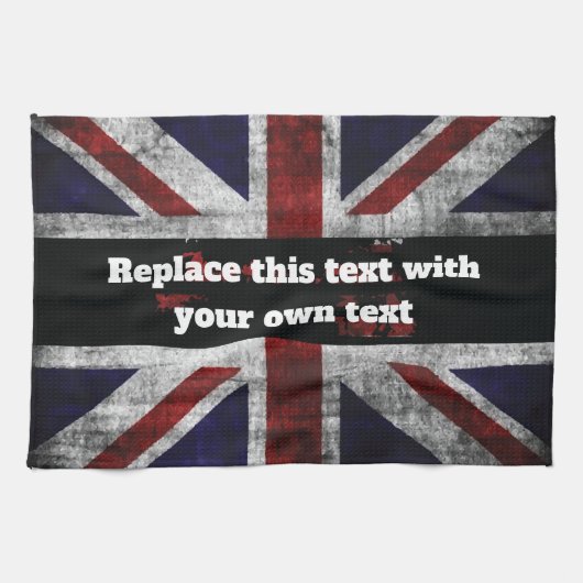 Add text on English flag Throw Pillow Theedoek (Horizontaal)