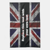 Add text on English flag Throw Pillow Theedoek (Verticaal)