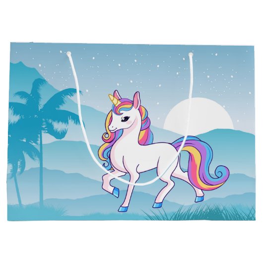 add text unicorn meiden party groot cadeauzakje (Achterkant)