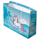 add text unicorn meiden party groot cadeauzakje (Achterkant Gekanteld)
