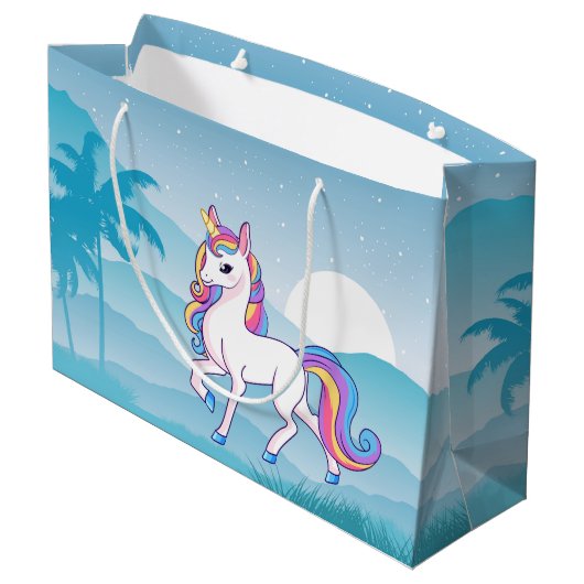 add text unicorn meiden party groot cadeauzakje (Achterkant Gekanteld)