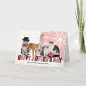 Add the Relation or Name Mother's Day Cats in Pink Bedankkaart (Voorkant)