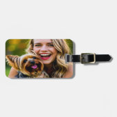 Add Yorkshire Terrier Photo Personalize Bagagelabel (Voorkant horizontaal)