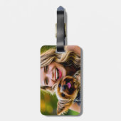 Add Yorkshire Terrier Photo Personalize Bagagelabel (Achterkant verticaal)