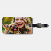 Add Yorkshire Terrier Photo Personalize Bagagelabel (Achterkant horizontaal)