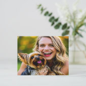 Add Yorkshire Terrier Photo Personalize Briefkaart (Staand voorkant)