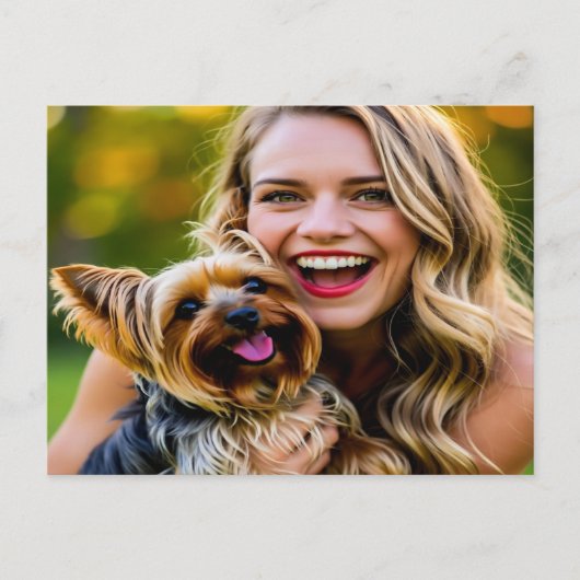 Add Yorkshire Terrier Photo Personalize Briefkaart (Voorkant)