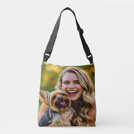 Add Yorkshire Terrier Photo Personalize Crossbody Tas (Voorkant)