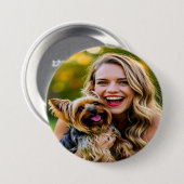 Add Yorkshire Terrier Photo Personalize Ronde Button 7,6 Cm (Voorkant /achterkant)