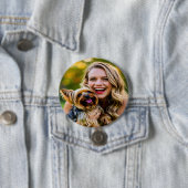 Add Yorkshire Terrier Photo Personalize Ronde Button 7,6 Cm (In situ)