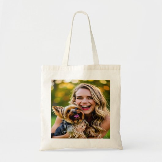 Add Yorkshire Terrier Photo Personalize Tote Bag (Voorkant)