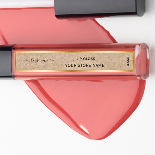 Add Your Brand Gold kraft lip balm labels