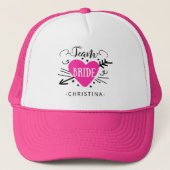 Add Your Bridesmaid Name Pink Heart Team Bride Trucker Pet (Voorkant)