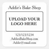 Add Your Business Logo  Vierkante Sticker (Voorkant)