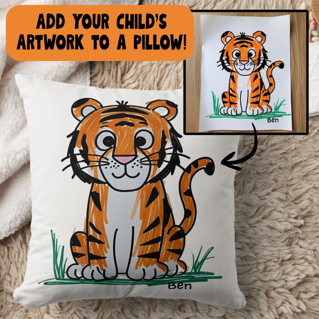 Add Your Child's Artwork to Home Decor  Kussen (Creator heeft geüpload)