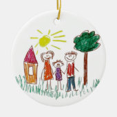 Add your Child's Artwork to this  Keramisch Ornament (Voorkant)