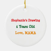 Add your Child's Artwork to this  Keramisch Ornament (Achterkant)
