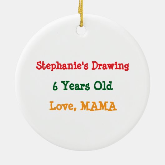 Add your Child's Artwork to this  Keramisch Ornament (Achterkant)
