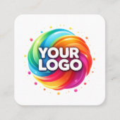 Add Your Custom Circle Logo Professional Vierkante Visitekaartje (Voorkant)