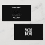 Add your custom logo circle professional black visitekaartje (Voorkant / Achterkant)