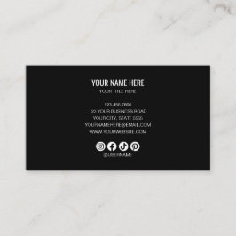 Add your custom logo circle professional black visitekaartje