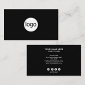 Add your custom logo circle professional black visitekaartje (Voorkant / Achterkant)
