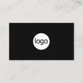 Add your custom logo circle professional black visitekaartje (Voorkant)