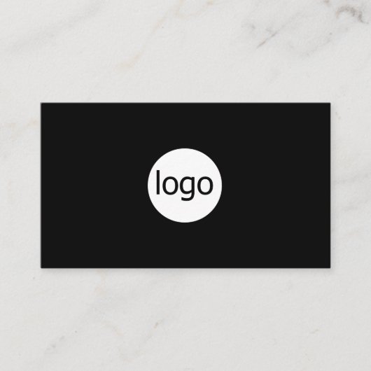 Add your custom logo circle professional black visitekaartje (Voorkant)