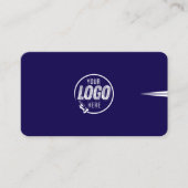 Add Your Custom Logo Circle Professional Blue Visitekaartje (Voorkant)