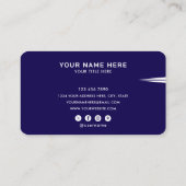 Add Your Custom Logo Circle Professional Blue Visitekaartje (Achterkant)