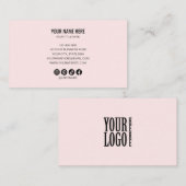 Add your custom logo circle professional Pink Visitekaartje (Voorkant / Achterkant)