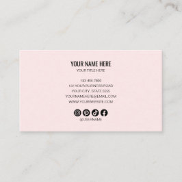 Add your custom logo circle professional Pink Visitekaartje