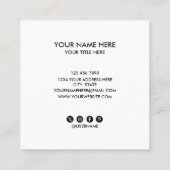 Add your custom logo circle professional white squ vierkante visitekaartje (Achterkant)