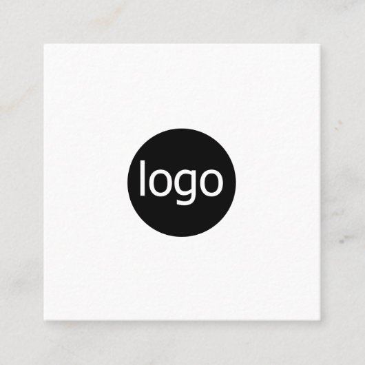 Add your custom logo circle professional white squ vierkante visitekaartje (Voorkant)