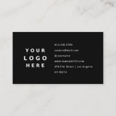 Add Your Custom Logo & Qr Code Professional Black Visitekaartje (Achterkant)