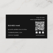 Add Your Custom Logo Rectangle Professional Black Visitekaartje (Achterkant)