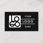 Add Your Custom Logo Rectangle Professional Black Visitekaartje (Voorkant)