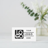 Add Your Custom Logo Rectangle Professional White Visitekaartje (Staand voorkant)