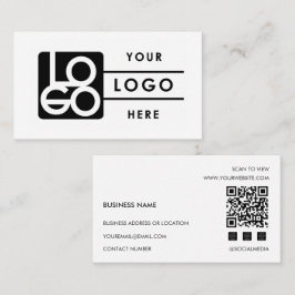 Add Your Custom Logo Rectangle Professional White Visitekaartje